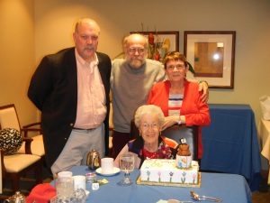 90th Birthday Celebration: Bruce, David, Connie, and Mom